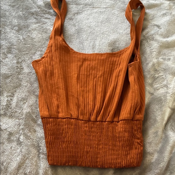Rust Orange Ribbed Camisole Top - Picture 1 of 3